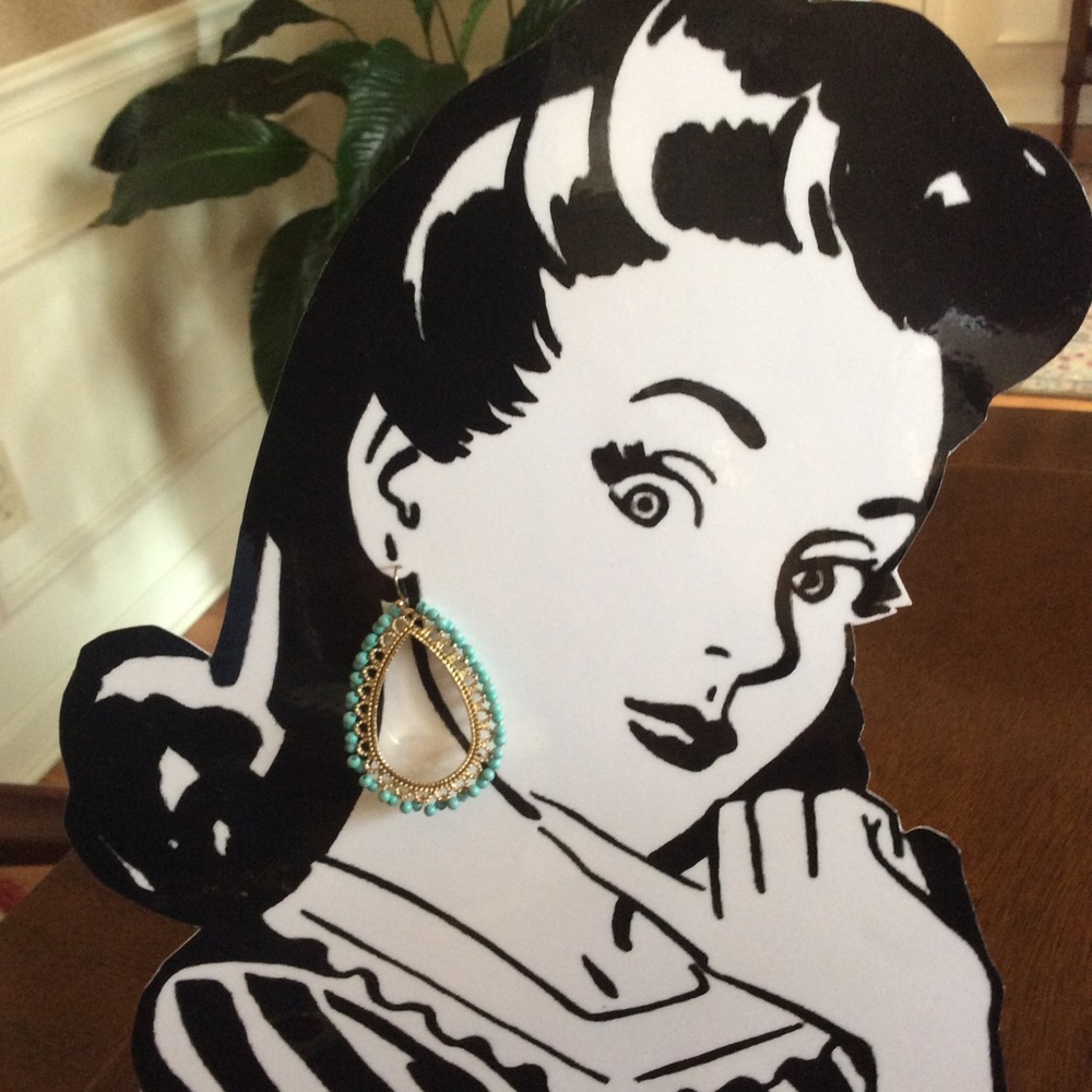 Ready for summer!  Vintage Beaded Hoop Earrings